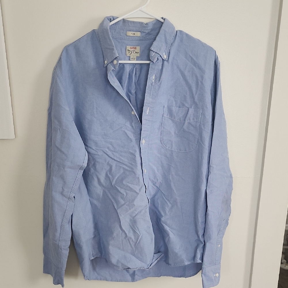 Men's Blue Button-Down Shirt Large